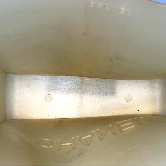 Authentic CHANEL Tote Bag rubber Yellow COCO Logo. Small tear on one handle: COA - Picture 14 of 16